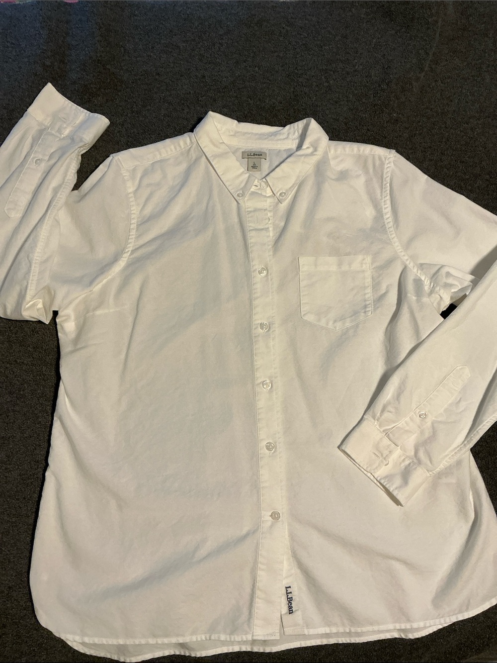 LL Bean Women’s Classic White Organic Cotton Button-Down Shirt